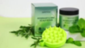 SHVYOG Scalp Scrub Rosemary Scalp Exfoliator Scalp Exfoliator Scrub for Build Up Oily Hair Hair Treatment Nourishing Detox Hair Care with Scalp Massager