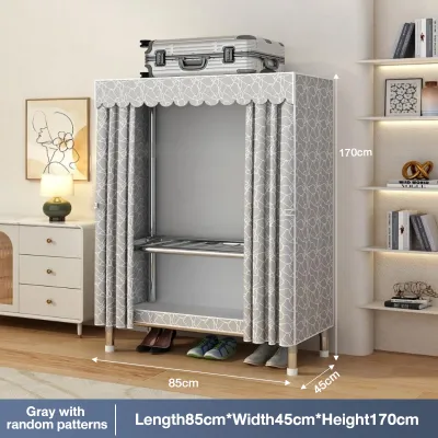 SPACEMADER 26MM Wardrobe Cabinet Alloy Steel Pipe Large Size Bedroom Clothing Storage Cabinet Can Bear 500KG