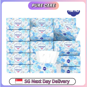 【Pure Care】 【20 Packs/Box】 ManHua Camellia Drawing Tissue | 5-Ply 400 Sheets| Virgin Wood Pulp
