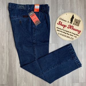 Quần Bò Nam Trung Niên Dáng Thụng Túi Chéo 2 Ly Dày Dặn + Ảnh Thật