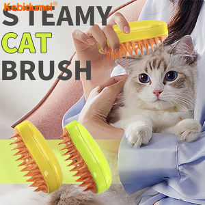 Kebidume 3 in 1 Cat Steamy Brush Dog Massage Comb Electric Spray Cat Brush with Steam Spray for Massage Pet Grooming Comb Hair Removal Combs