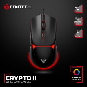 Fantech Mouse VX7V2 Crypto II Wired Gaming Mouse with RGB Lighting Effects & 6 Macro Function