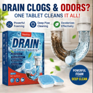 Effervescent Drain Cleaner Tablets Sink Freshener Unblock Clogged Pipes Eliminate Odors Kill Bacteria Remove Grease Kitchen Bathroom Plumbing Care