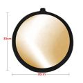 Reflector Fotografi 2in1 Reflektor Cahaya 30cm Reflektor Fotografi Portabel Reflector Cahaya Midio Warna Silver Gold. 