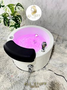 อ่างสปา อ่างสปาเท้า (แถมฟรี แท่นวางเท้า) อะคริลิค ทนทาน ก๊อกน้ำร้อน-เย็น อ่างล้างเท้า spa tub น้ำวนทรงกลม foot spa tub