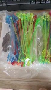 [Bekcona. ]LIG 50Pcs/Set Plastic Cocktail Drink Stirrer Swizzle Stick Mixed-color