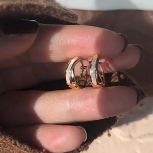 Natural shell earrings for women Light luxury and sophisticated hoop earrings Cross-plated vintage versatile hoop earrings