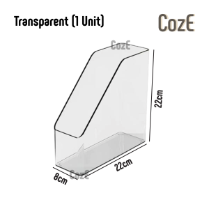 CozE PET Material File Storage And Organization Box Transparent Minimalist Desktop Magazine Book