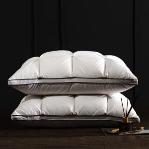 Luxury 3D Bread White Goose Down Feather Pillows for Sleeping Body Neck Protection Bed Pillows Soft Comfort 100% Cotton Cover2026