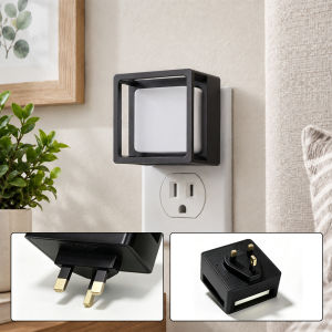 Dimmable LED Night Light US EU UK Plug into Wall Auto Dusk to Dawn Sensor Adjustable Brightness Warm White Nightlight for Kids Nursery Bedroom Bathroom Hallway