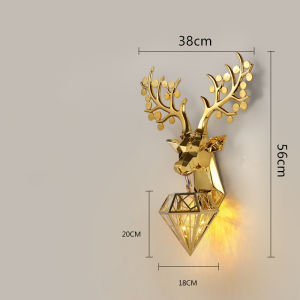 Nordic Creative Deer Head Wall Lamp Home Living room Bedroom Hotel Staircase Entrance Lighting Personalized Animal Wall decorative Lights