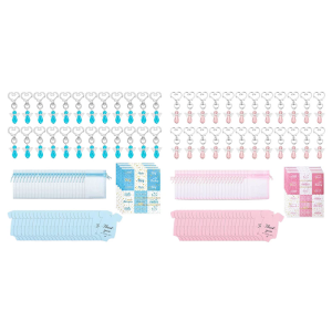 24Pcs Angelic Charm Keychains with Organzas Bags Labels for Baptisms and Baby Showers Parties Guest Return Gifts