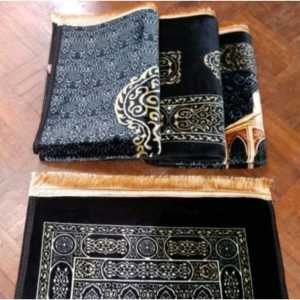 COD Sajadah Turkey   Rumbai Emas Lembut dan Empuk Ukuran 110 x 70 Memiliki Anti Slip Bagian Belakang motif bunga