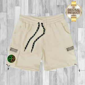 Celana Pendek Cargo Bahan Fleece | Celana Pendek | Celana Cargo | Celana Pria Wanita | Celana Santai Stone Yellow Green Island Bahan Flece Lembut