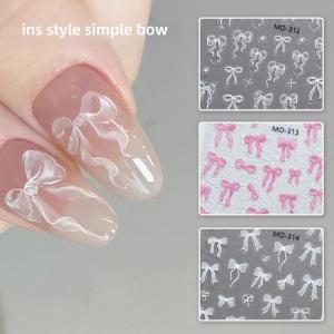 Pink Ribbon Three-Dimensional Bow Nail Art Stickers Nail Stickers Nail Decoration