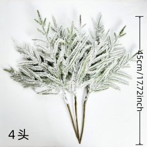2026 popular Christmas decoration simulation flocking pine branches simulation plant pine needles Christmas DIY decoration scene cloth