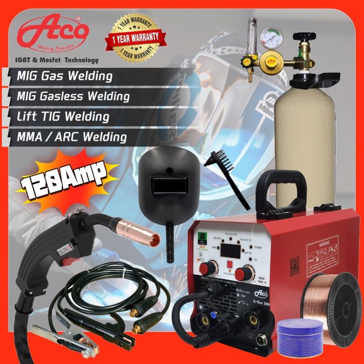 ACO G-Flux 3000 MIG Welding Machine Combo with Gas 6 in 1 Function Mesin Welding sekali Gas