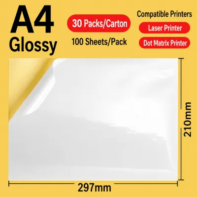 [SG In Stock]A4 Printable Sticker Paper Self Adhesive Label Sheets Glossy Matte Kraft for Inkjet Laser Printer Copier