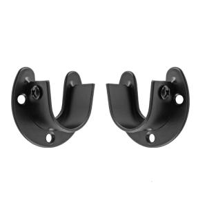 2PCS Heavy Duty Closet Rod Brackets Curtain Rod Holder Wardrobe Bracket Supports set for 1 1/4 Inch Poles Sockets Flanges