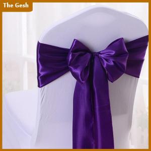 [The Gesh] Colourful Satin Sash Wedding High Quality Chair Bow For Chair Covers Sash Birthday Party Hotel Show Decoration Wholesale