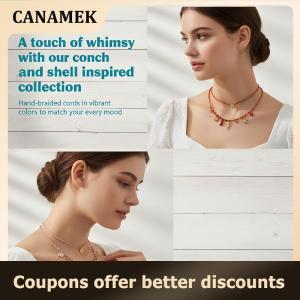 【 CANAMEK 】 Vintage Rope Chain Necklace for Women Ocean Style Pendant Unique Woven Jewelry Gift for Beach Holiday Accessories