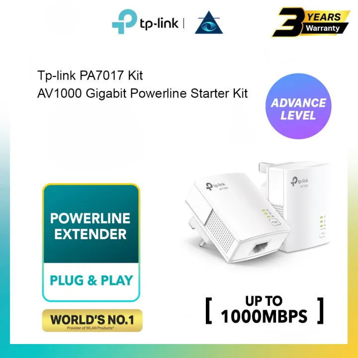 TP-Link TL-PA7017 KIT AV1000 Gigabit Powerline Starter Kit AC Range Extender