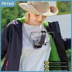 PkYeG Hands-Free cổ núi điện thoại Clip 180 ° xoay người giữ điện thoại cho phụ kiện điện thoại cho xe máy xe ô tô xe đạp