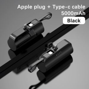 Mini Capsule Portable Powerbank 5000mAh Charge Wireless for Phone Android Type C or Lightning Port Power Bank Fast Charging External Pocket Powerbank ，Cute  Fast Charging Portable Stand Mini Power Bank 充电宝 ，Mini Capsule Portable Powerbank