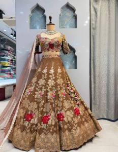 [PRE-ORDER] Semistitched Embroidery Sequins Work With Cancan & Canvas Patta Lengha (10-15days delivery)