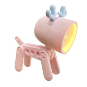 LED Dog Desk Lamp with Moveable Limbs and Adjustable Head Deer Light Plastic Texture for Eye Protection and Comfortable
