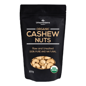 Organic Cashew Nuts 150 grams Raw and Unsalted No Additives or Preservatives USDA Certified Organic