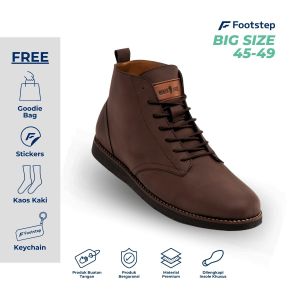 Sepatu Casual Pria Boots Big Size Jumbo Eleanor Darkbrown Original Shoes