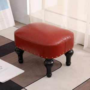 【LDIES】อุจจาระเปลี่ยนรองเท้าอุจจาระสั้นทางเข้าอเมริกันหนังศิลปะชั้นวางรองเท้าโซฟาพักเท้าตารางอุจจาระแสงหรูหราห้องนั่งเล่นโต๊ะกาแฟเดี่ยวอุจจาระต่ำห้องโถงขนาดเล็กรอบ A Blo