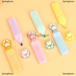 [COD] Springhooe 1 6pcs Kawaii Cat Claw Pastel Color Highlighters Drawing Graffiti Art Markers Fluorescent Pen Cute Stationery School Supplies