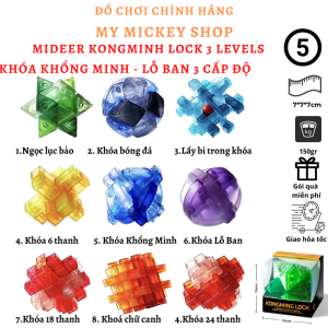 Mideer đồ chơi khóa Khổng Minh Lỗ Ban rubik kích thích trí thông minh cho trẻ em người lớn giải trí  kongminh lock nhựa ABS