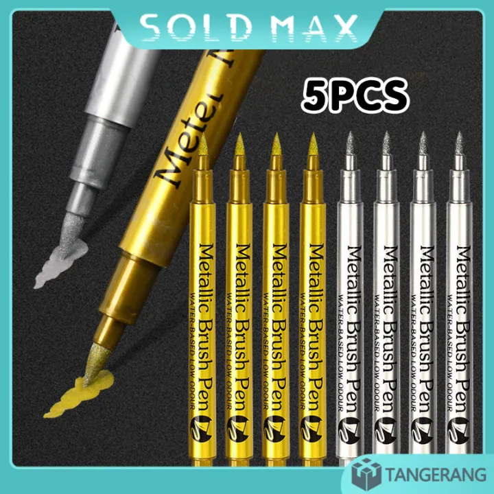 5pcs%20Set%20Spidol%20Metalik%20Premium%20Pena%20Tinta%20Emas%20Perak%20Permanen%20Untuk%20Scrapbook%20Craft%20Dan%20Seni%20Tidak%20Pudar%20Cepat%20Kering%20-%20Image%202
