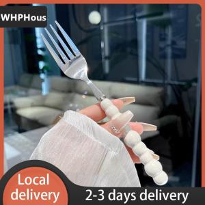 [COD] WHPHous Ship within 24 hours Pearl Handle Fork For Dessert Household Steak Stainless Steel Fork Salad Fork Dessert Pasta Fork Kitchen Accessories Gadgets