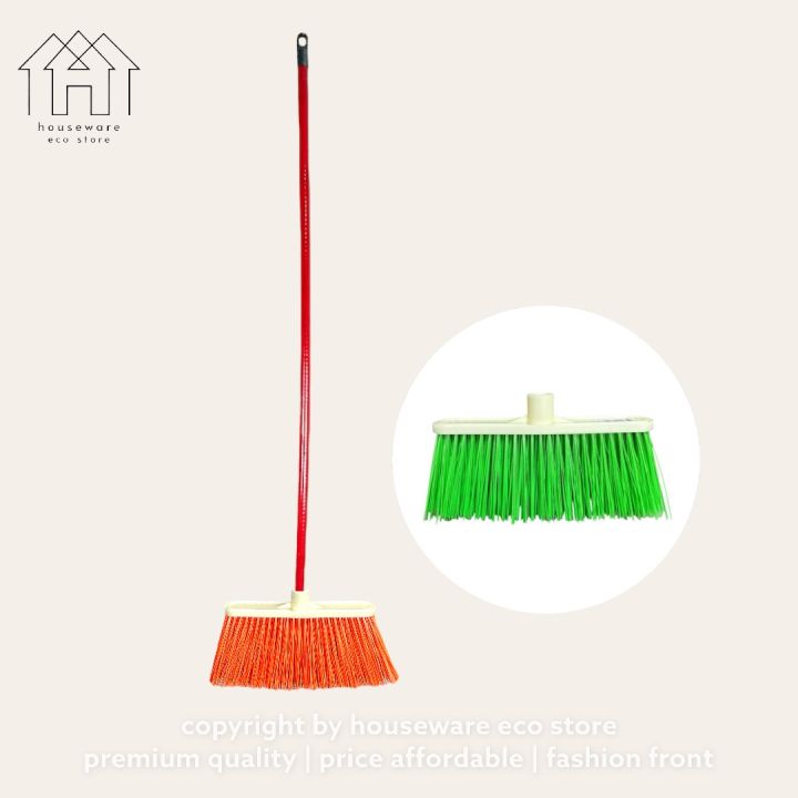 Nylon Broom With Handle / Color Cleaning Broom Sweeper / Penyapu Lantai ...