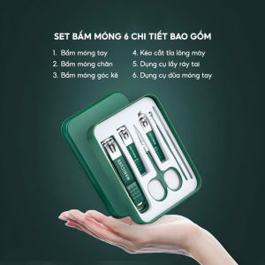Bộ Kềm Cắt Dũa Móng Tay 6 Món Cao Cấp Của Đức Cho Nam Nữ Kèm Hộp Đựng