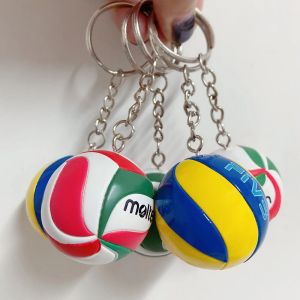 WANNI For Men Women Cute Car Keychain For Players Birthday Gift Volleyball Pendant PVC Ball Key Holder Ring Volleyball Keychain Leather Volleyball