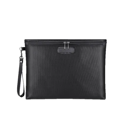 GIORGIONE Waterproof Code Lock Fireproof Document Bag Heat-resistant with Lock Document Case Handheld 10 Card Slots Safety File Folder Home