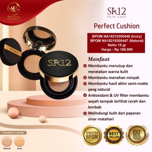PERFECT CUSHION SR12 / FULL COVERAGE OIL CONTROL & LONG LASTING MENGANDUNG SPF 30 / ALAS BEDAK AWET TAHAN LAMA DAN RINGAN DI WAJAH
