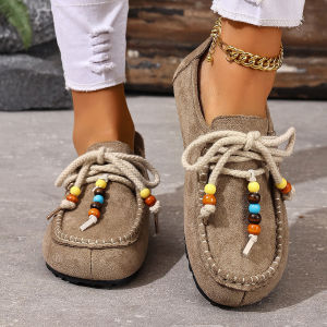 Large Size Closed-Toe Low-Top Shoes 2025 Spring/Autumn Vintage Suede Loafers Casual Moccasins