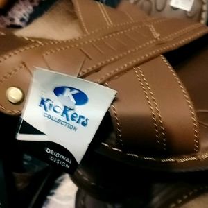 FERISTORE89 Sandal Pria Sendal Dewasa Sandal Kulit Asli Cowok Sendal Kickers Pria Ori