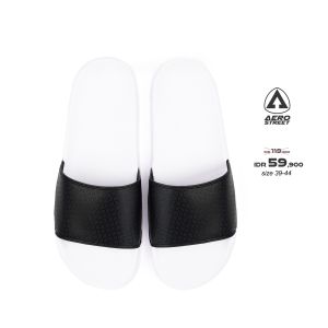 Aerostreet 39-44 Davion Putih Hitam - Sandal Selop Pria Wanita BABAA