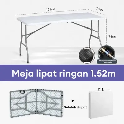 Meja Lipat plastik Meja Makan Meja Meja Lipat Outdoor Meja Camping Outdoor Portable Multifungsi