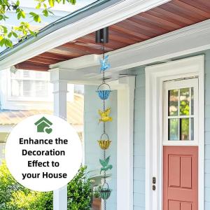 TX🏮💓🧧 Mưa chuỗi Chim Ruồi mưa chains cho bên ngoài kim loại mưa chuỗi chuông trang trí mưa Catcher chuỗi thay thế downspout