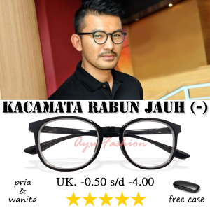 MINUS - Kacamata Dewasa Pria Wanita Lensa Minus Mata Rabun Jauh Ready Ukuran -0.50 Sampai -4.00 Model Terbaru Masa Kini Simple GRATIS KOTAK - PROMO KACAMATA MINUS