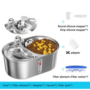 Ipsky đài phun nước cho thú cưng tự động bằng thép không gỉ mèo và bình đựng nước cho chó 3L