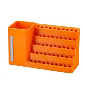 Hex Bit Storage Container With Tiered Grid System 1/4 Inch Apertures ABS Plastic Construction Space Efficient Tool Management Case